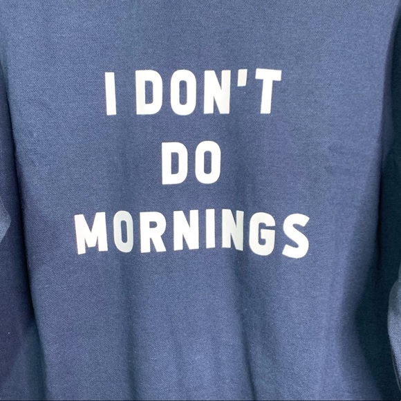 ❗️LAST 1❗️ Sub_Urban Riot I Don’t Do Mornings Crew Neck Pullover Sweatshirt Navy - Picture 4 of 9